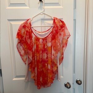 Cato Vibrant Red and Orange Blouse